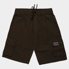 Boys' Olive Regular Fit Elastic Waist Bermuda Shorts, Olive, small