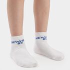 Boys' Ankle Length Pack of 2 Socks ( Grey, White ), सफ़ेद, small