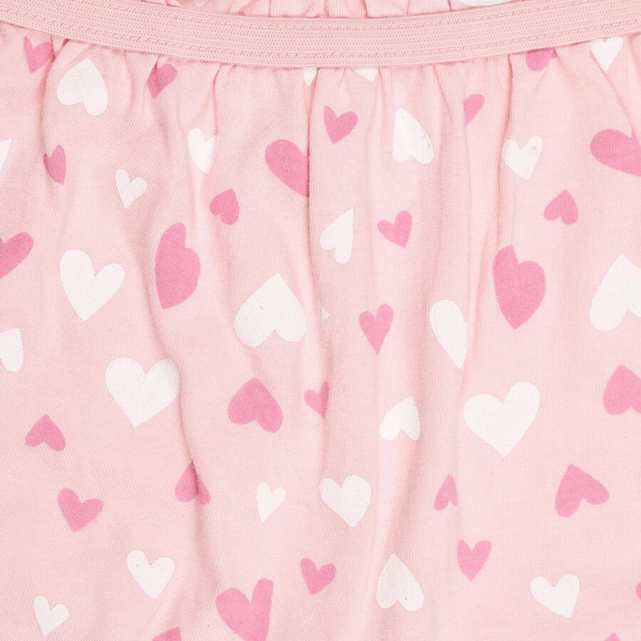 Girls' Soft Pink Regular Fit Ruffled Bloomers, Pink, large image number null