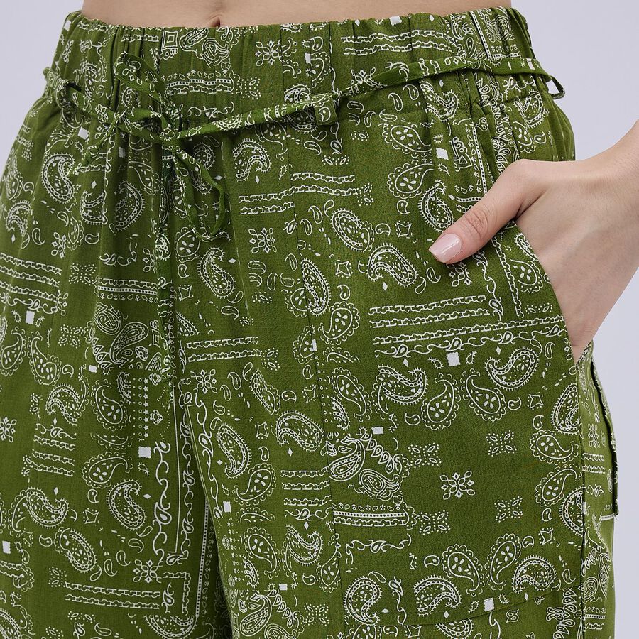 Women's Muted Olive Green Paisley Printed Ethnic Set, Light Green, large