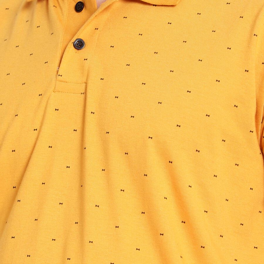 Printed Polo Shirt, Mustard, large image number null