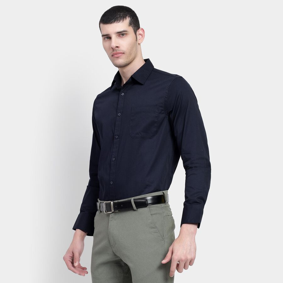 Men's 100% Cotton Formal Shirt , नेवी ब्लू, large image number null
