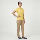 Women's Yellow Polo Neck Preppy Polo T-Shirt, Yellow, small