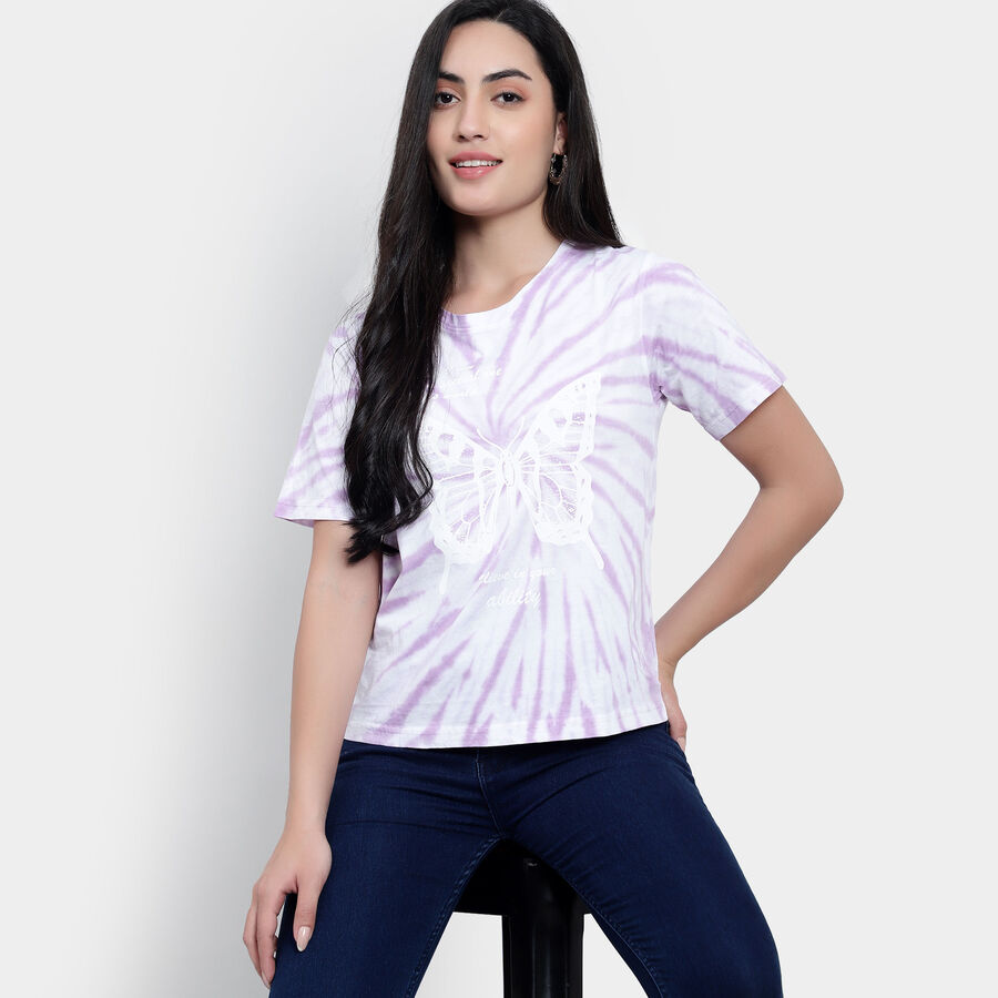 Round Neck T-Shirt, Lilac, large image number null