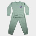 Girls Mint Green Round Neck Lounge Set Hipster Set, हल्का हरा, small