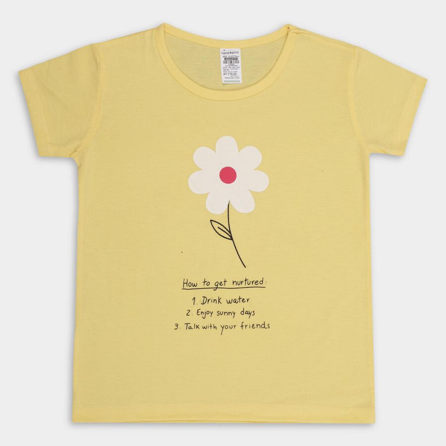 Girls' T-Shirt , Yellow, large image number null