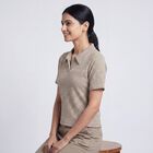 Women Purple Polo Neck Preppy Polo T-Shirt, Purple, small