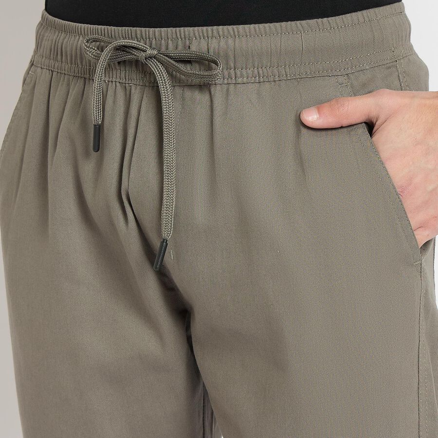 Men's 100% Cotton Slim Fit Casual Trousers , Light Grey, large image number null