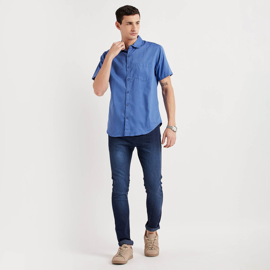 Solid Casual Shirt, Light Blue, large image number null