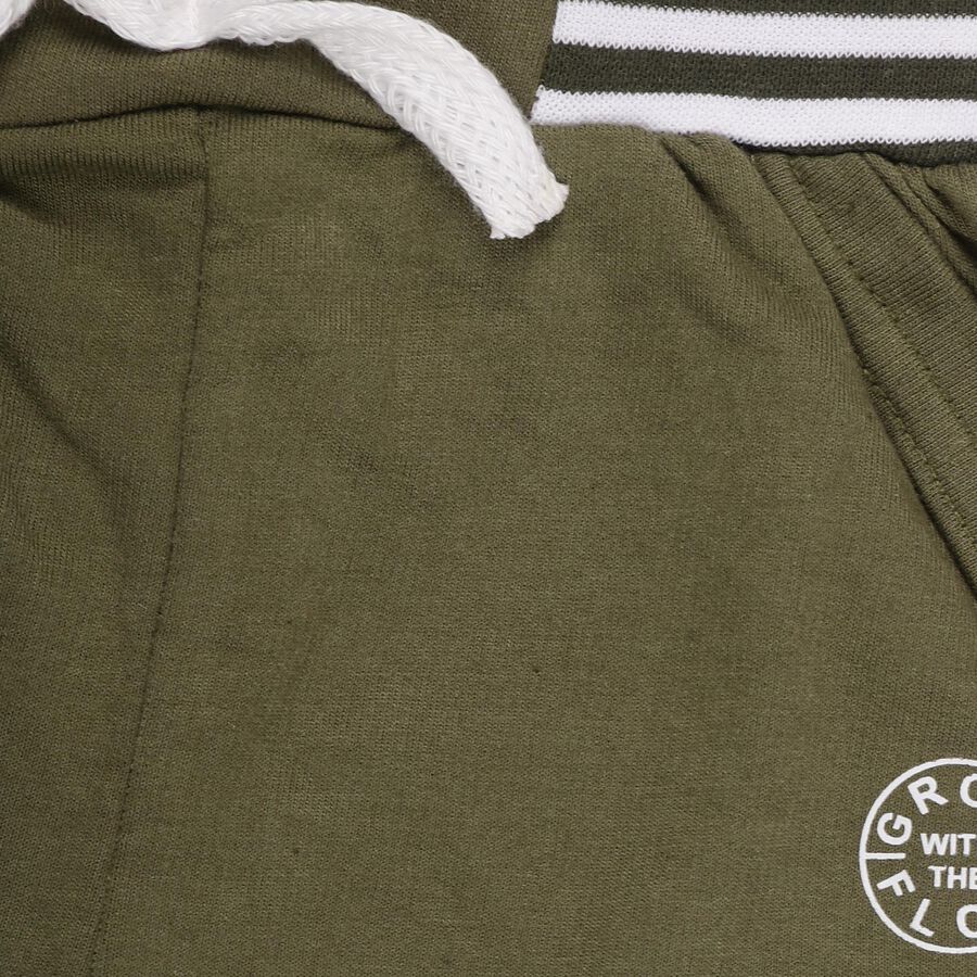 Infants' Olive Jogger Fit Rib Waist Pyjama, ओलिव, large image number null
