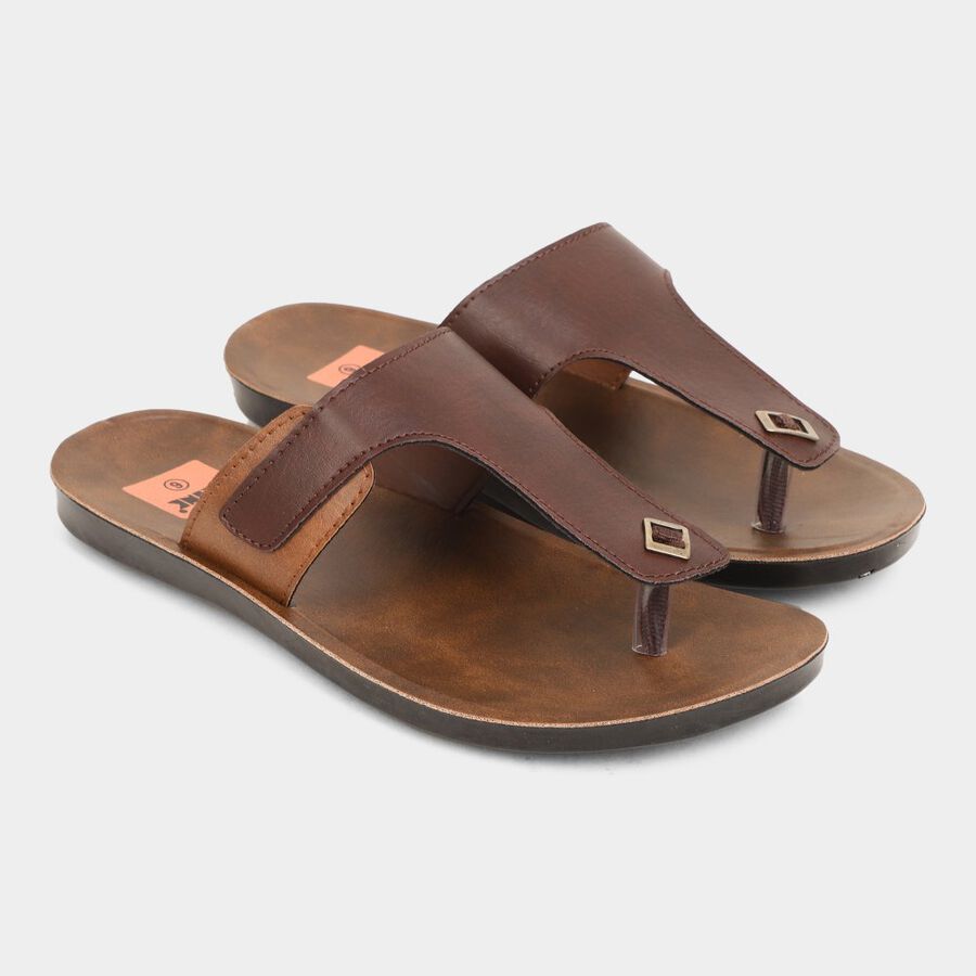 Mens Floater Sandals, Brown, large image number null