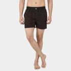 Men's Black Relaxed Fit Printed Boxers, Black, small