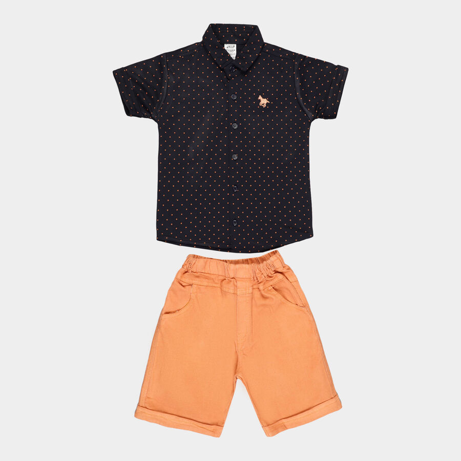 Boys Cotton Baba Suit, Navy Blue, large image number null