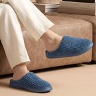 Men's Navy Blue Slip-On Winter Slippers, Navy Blue, small