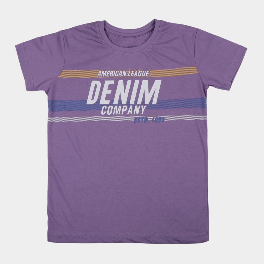 Boys' Half Sleeves T-Shirt, लाइलेक, large