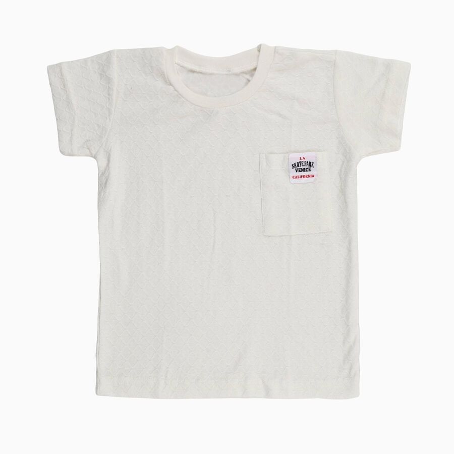 Boys' Half Sleeves T-Shirt, सफ़ेद, large