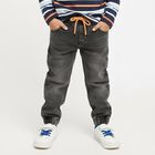 Boys' Charcoal Black Relaxed Fit Jogger Jeans, चारकोल, small image number null