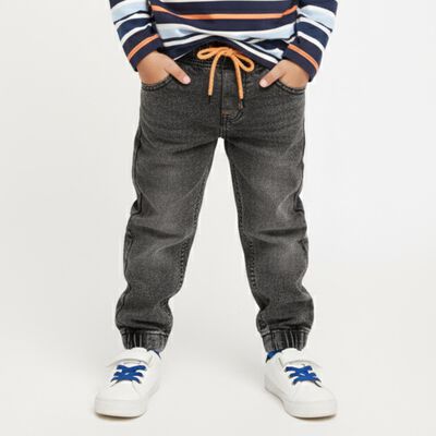 Boys' Charcoal Black Relaxed Fit Jogger Jeans