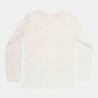 Girls Regular Round Neck Top, Light Grey, small image number null