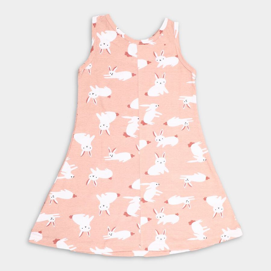 Girls' Frock, Peach, large image number null