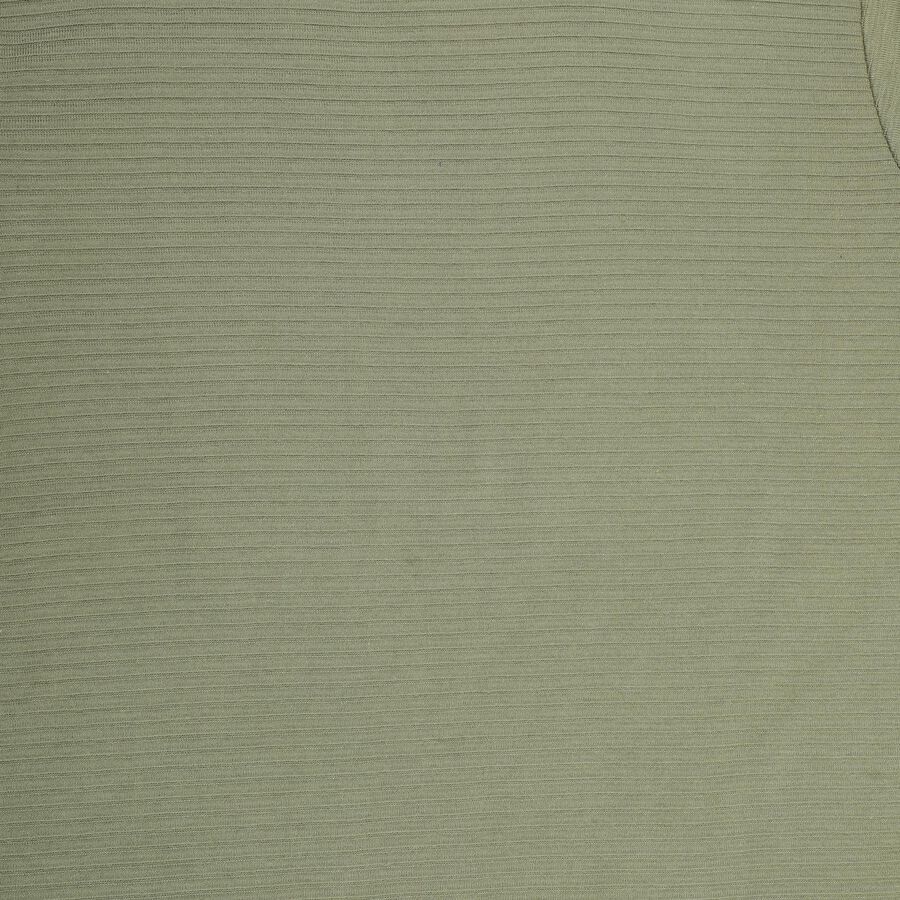 Boys Muted Olive Green Round Neck Casual T-Shirt, Olive, large image number null