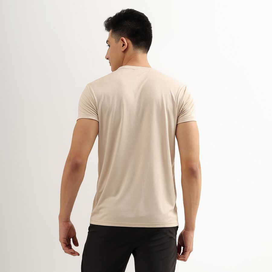 Men's Light Beige Crew Neck Drifit Tee Shirt, Beige, large image number null