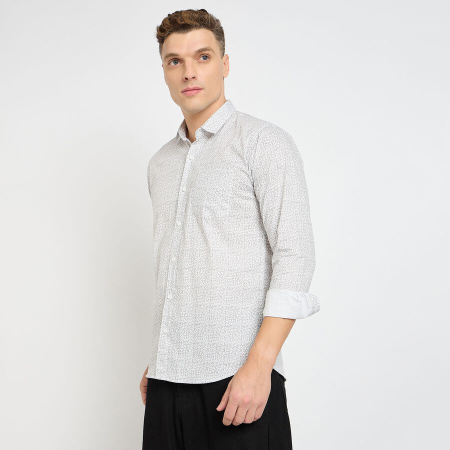 Men's Cotton Casual Shirt, Light Grey, large image number null