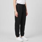 Women's Black Jogger Fit Solid Track Pants, काला, small