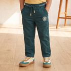 Boys' Mid Blue Regular Fit Drawstring Chino Trousers, Mid Blue, small