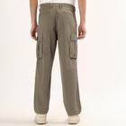 Men's 100% Cotton Cargo Slim Fit Casual Trousers , Olive, small image number null