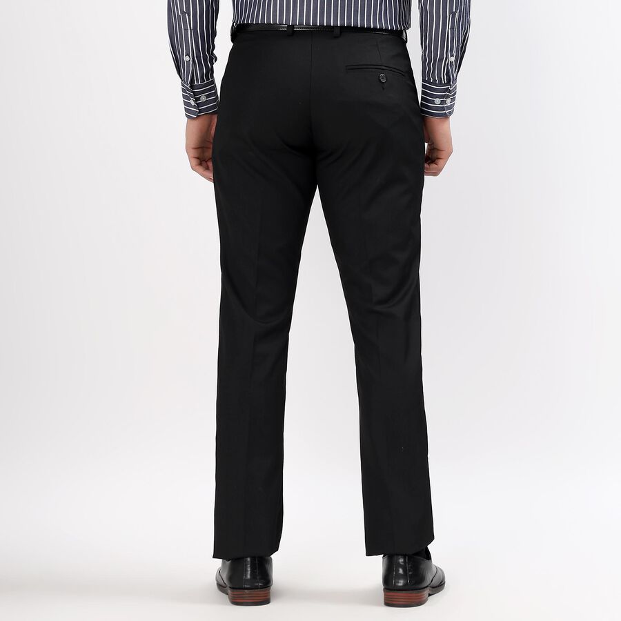 Men's Slim Fit Formal Trousers, काला, large image number null