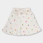 Girls' 100% Cotton Skirt, Off White, small