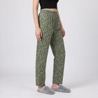 Women's Olive Green Straight Fit Abstract Printed Pyjama, Olive, small