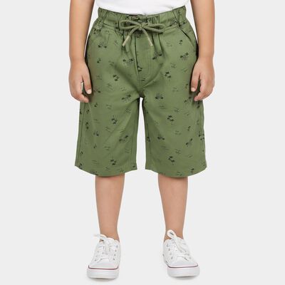 Boys' Green Regular Fit Jamaican Shorts