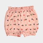 Girls Peach Regular Fit Printed Bloomers, पीच, small