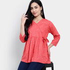All Over Print A Line Kurti, Coral, small image number null