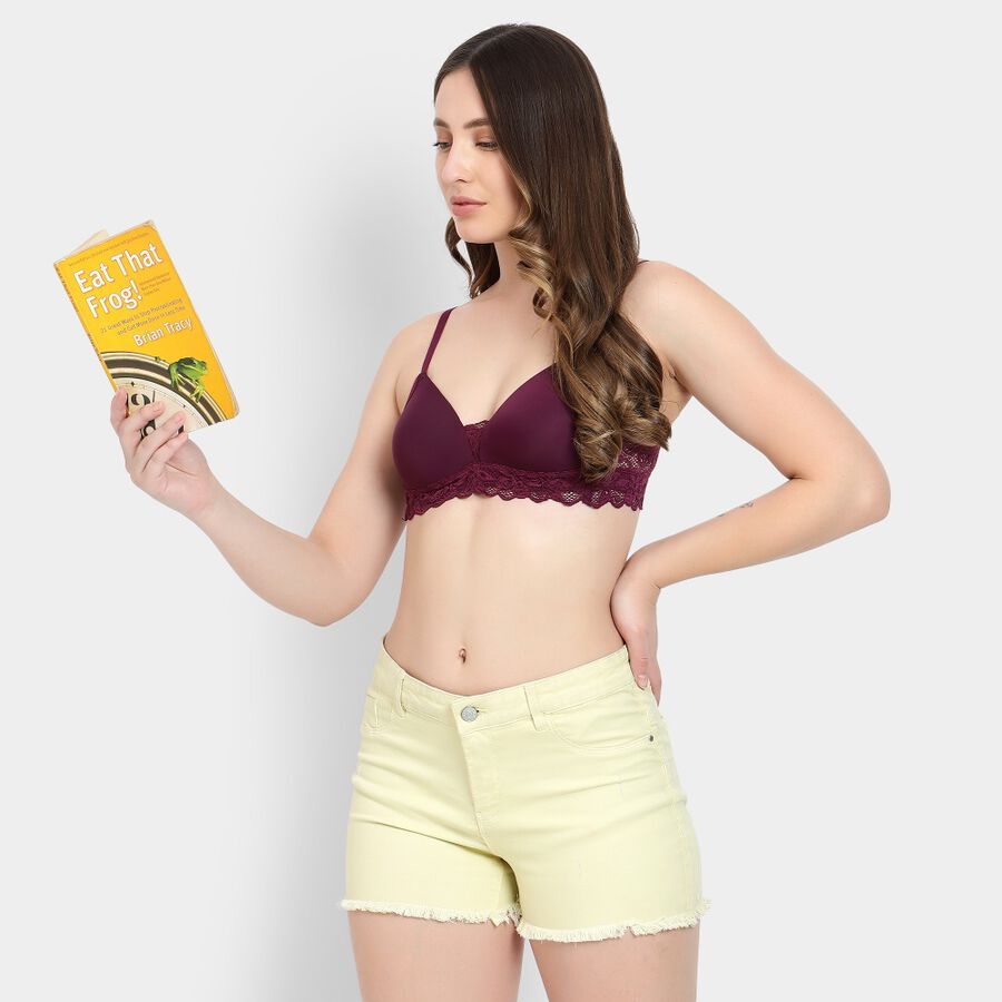 Ladies' Padded Bra, Wine, large image number null