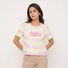 Women's Pink Cotton Round Neck Regular T-Shirt, गुलाबी, small