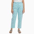 Girls' Light Aqua Blue Printed Elastic Waist Capri, Aqua, small image number null