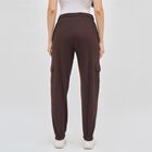 Women's Deep Chocolate Brown Relaxed Fit Cargo Track Pants, Brown, small