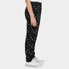 Girls' Navy Blue Straight-Fit Star Printed Cotton Blend Pyjama, नेवी ब्लू, small