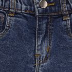 Girls' Dark Blue Regular Fit Embroidered Jeans, मध्यम नीला, small image number null