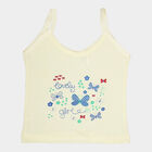 Girls Cotton Solid Vest, Yellow, small image number null