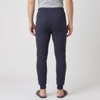 Men's Navy Blue Ribbed Long Johns Thermal, मध्यम नीला, small