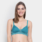 Half Lace Padded Bra, Teal Blue, small image number null
