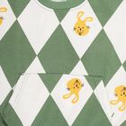 Boys Muted Olive Green Crew Neck Printed Sweatshirt, Olive, small image number null