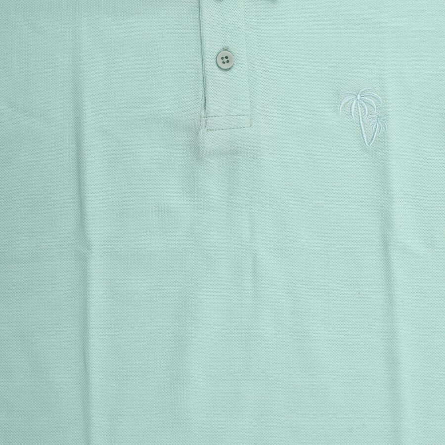 Boys Teal Cotton Blend Round Neck Casual T-Shirt, एक्वा, large