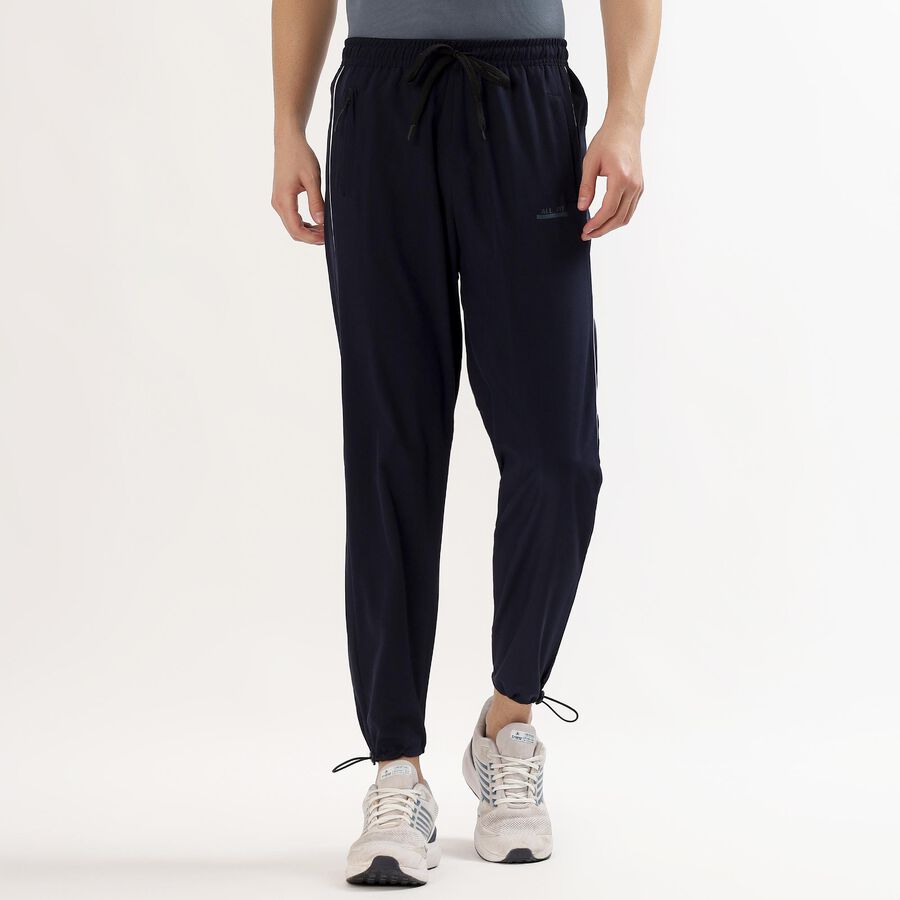 Men's Navy Blue Regular Fit Side-Piped Track Pants, नेवी ब्लू, large image number null