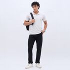 Men's Cross Pocket Slim Fit Casual Trousers, Black, small image number null