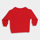 Infants Bright Cherry Red Cotton Crew Neck Casual Sweatshirt, Red, small image number null